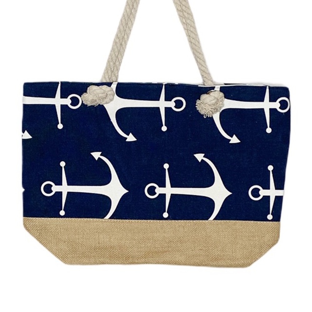 Large Nautical Anchor Canvas Tote